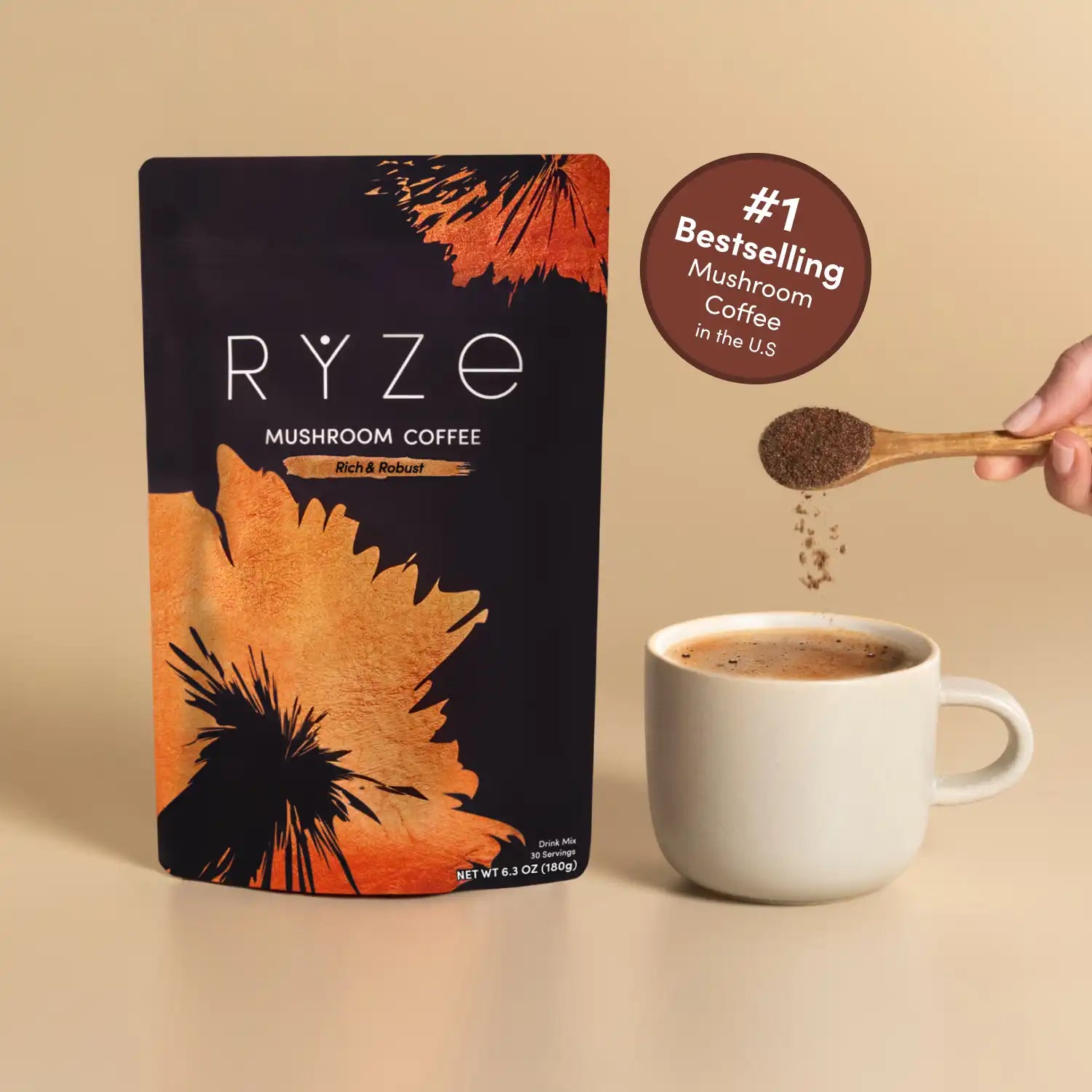 Mushroom Coffee Dark Roast (30 Servings) - Calm Energy