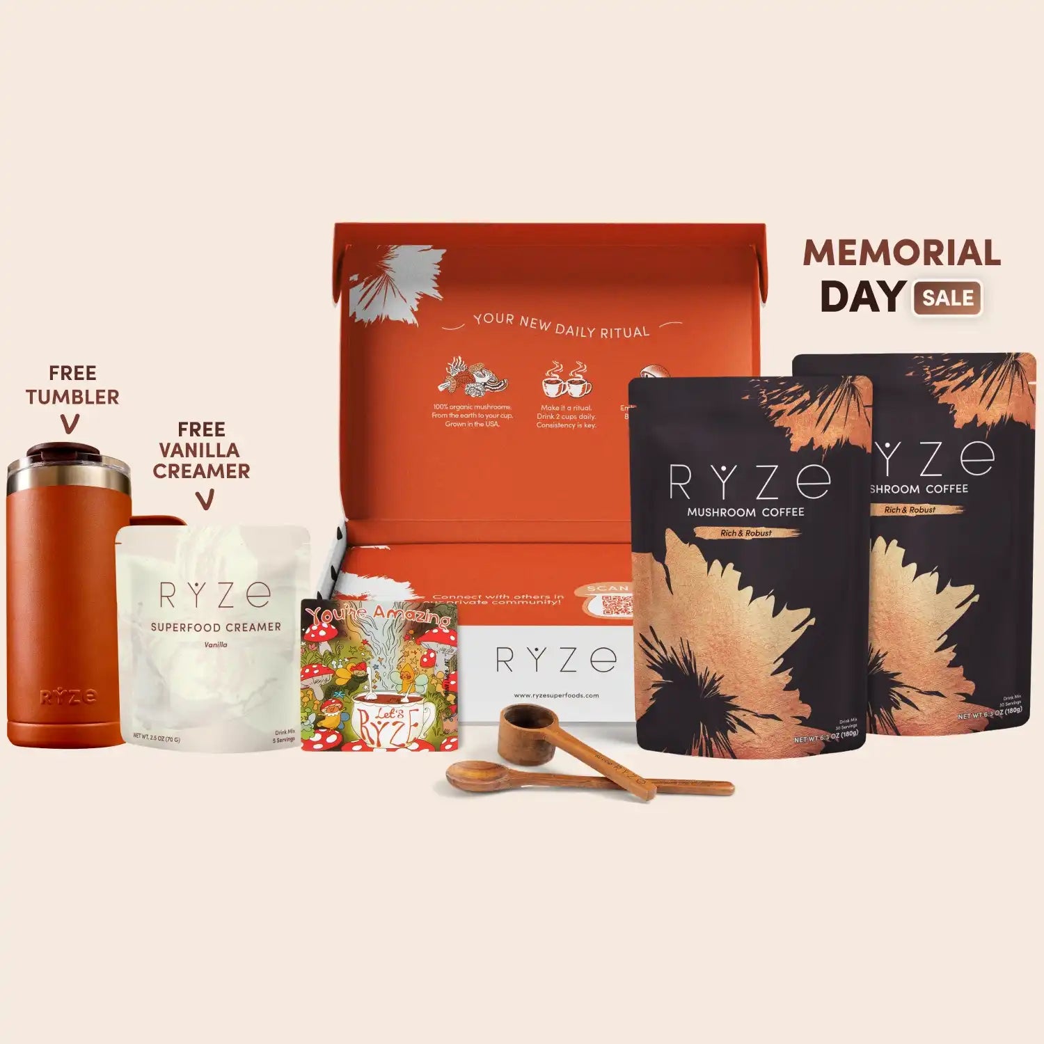 Mushroom Coffee Dark Roast Starter Kit (60 servings) - No Crash