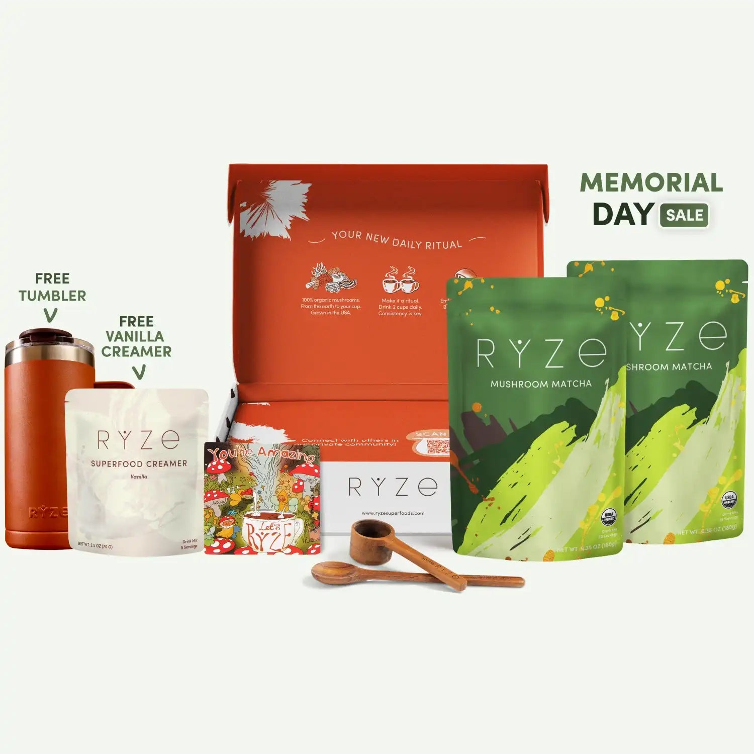 Mushroom Matcha Starter Kit (60 Servings) - Clean Energy