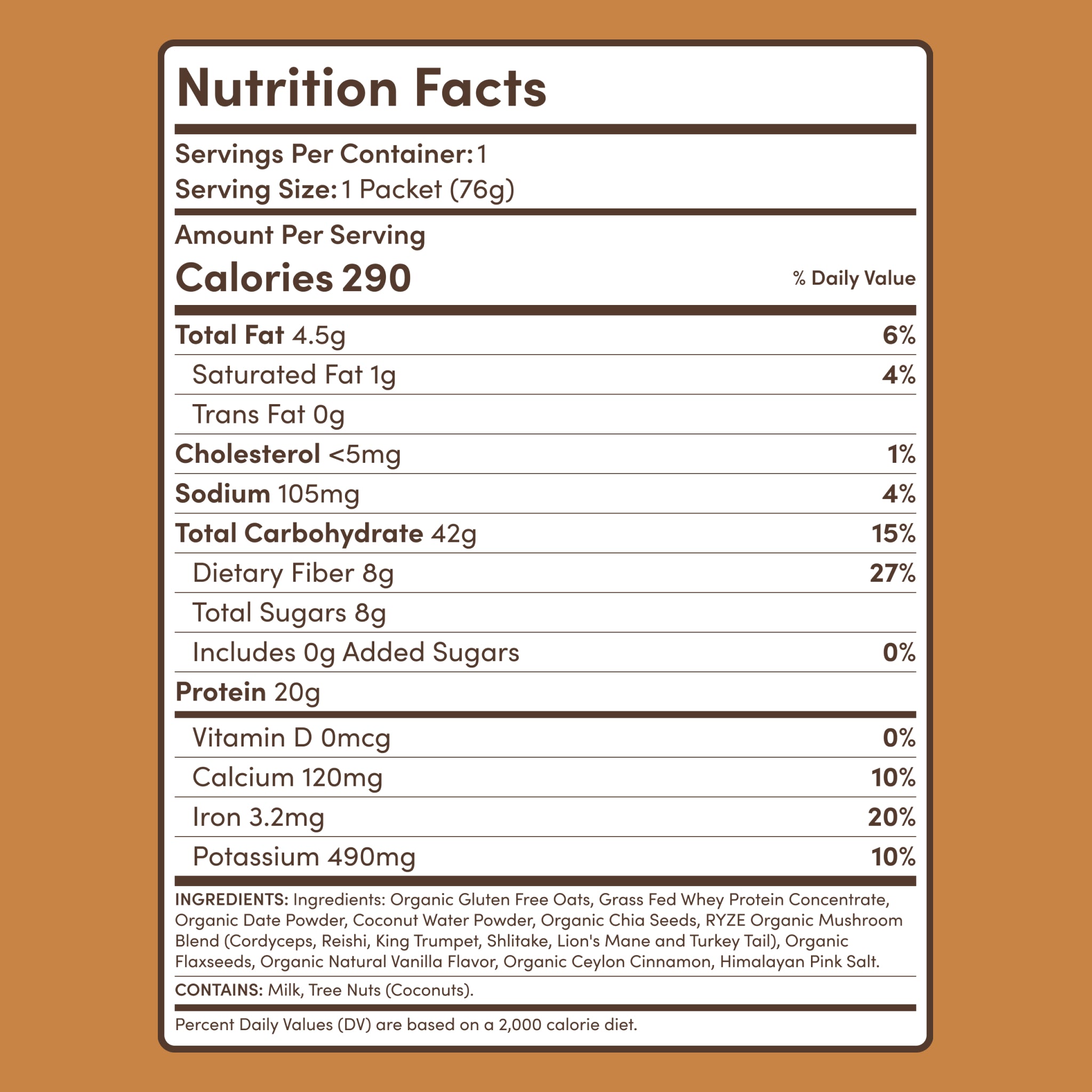 Mushroom Overnight Oats (14 Servings) - Focus Support