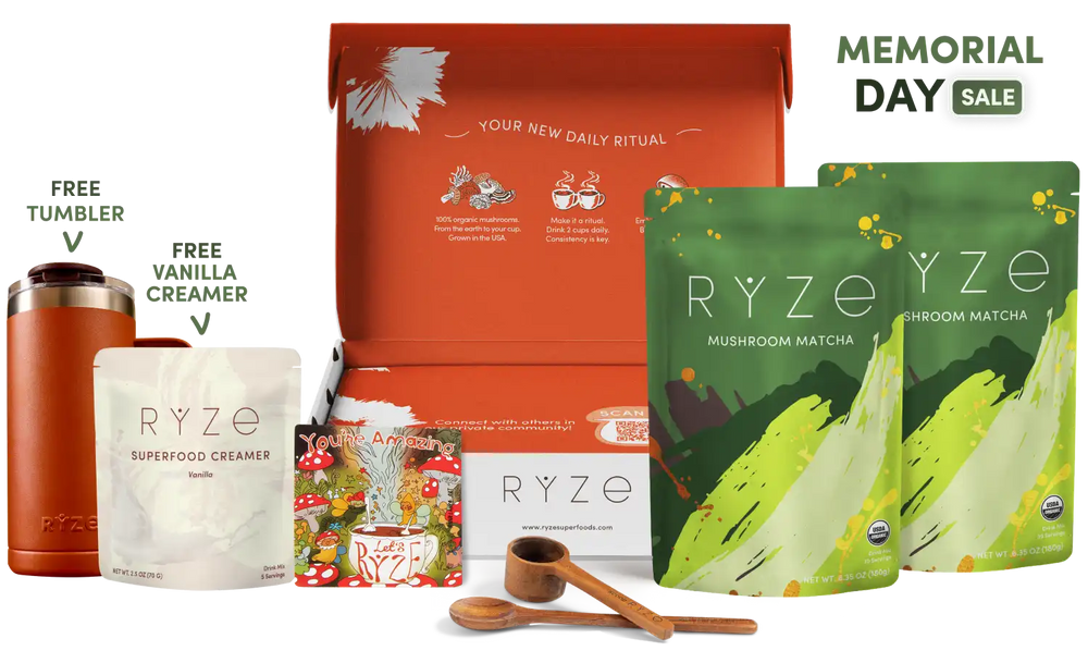 Mushroom Matcha Starter Kit (60 Servings) - Clean Energy